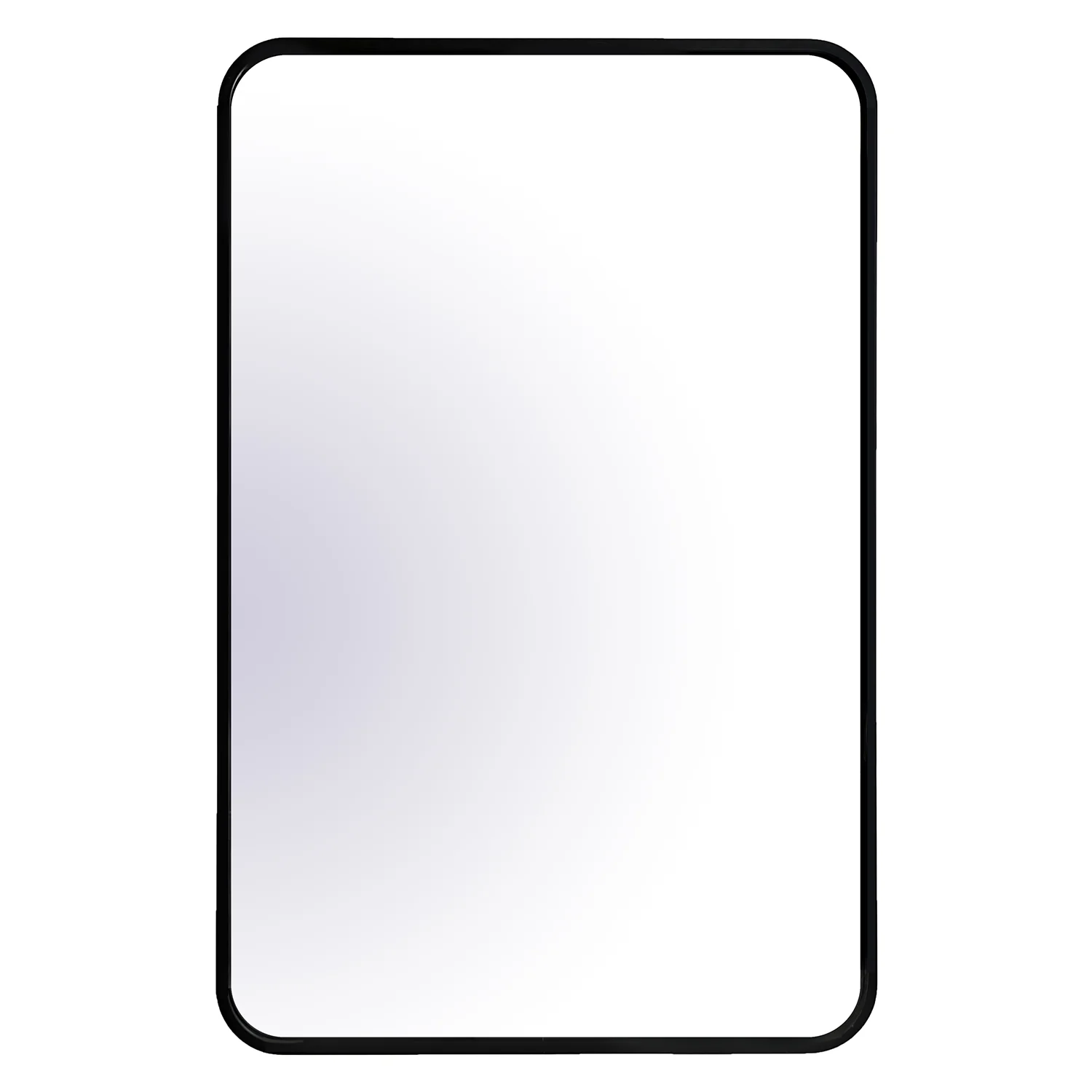 20″X30″ Matte Black Framed Rectangular Mirror With Round Corner -II